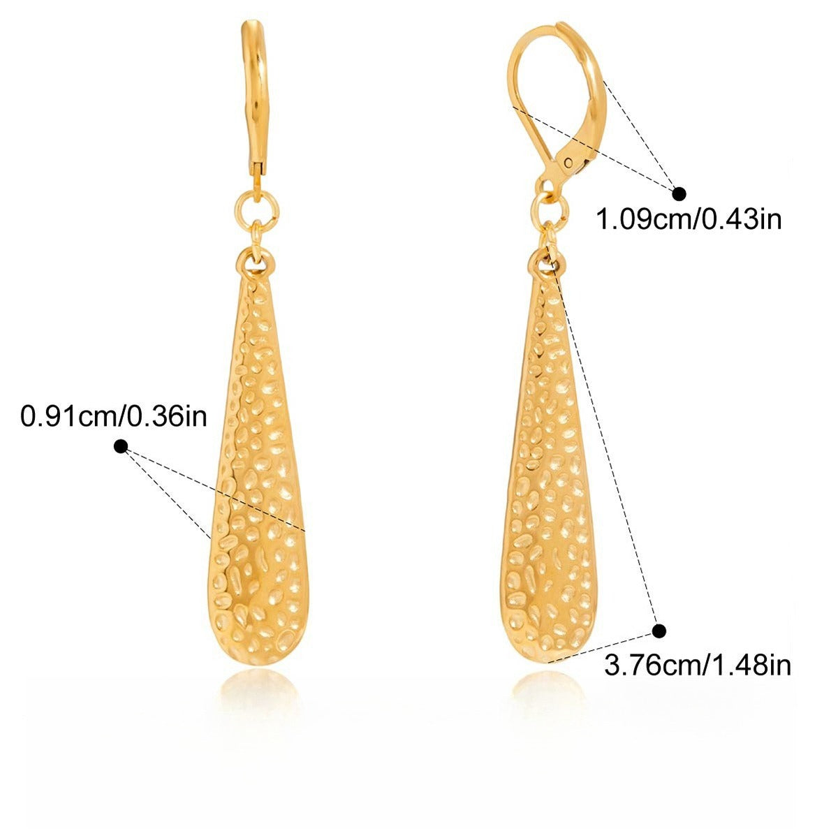 18K gold teardrop metal earrings Vera Lux