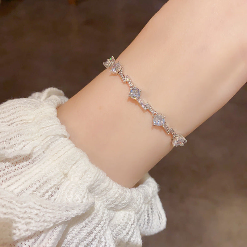 Exquisite And Fashionable Micro-pave Cubic Zirconia Irregular Colorful Bracelet Vera Lux