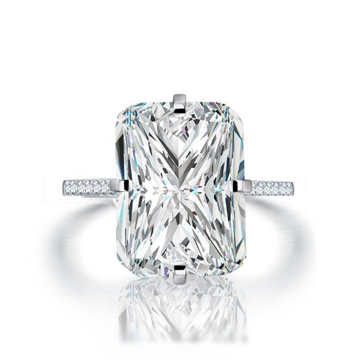 Luxury Princess Cut Diamond Ring For Proposal & Engagement, 18K White Gold Plated Vera Lux