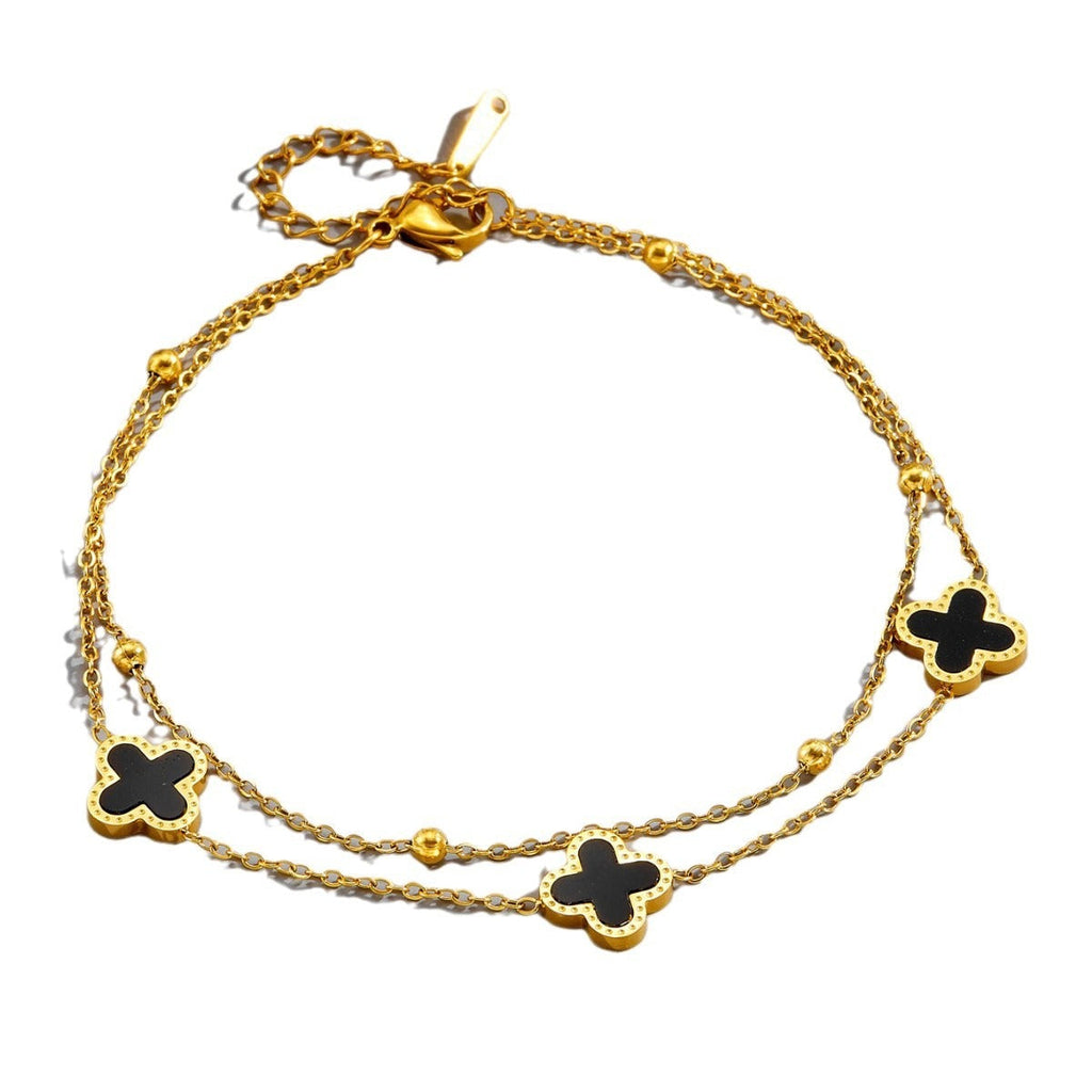 18k gold light luxury exquisite four-leaf clover bracelet Vera Lux