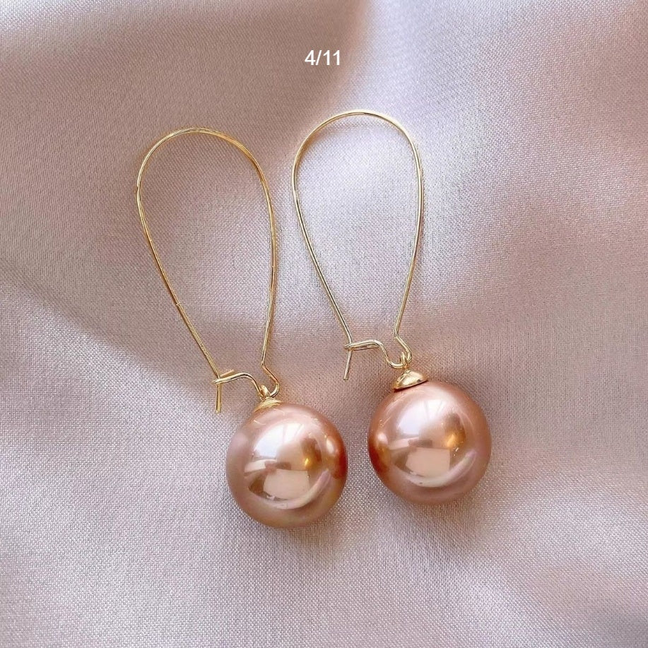 Autumn Winter Champagne Pearl Earrings For Women Vera Lux