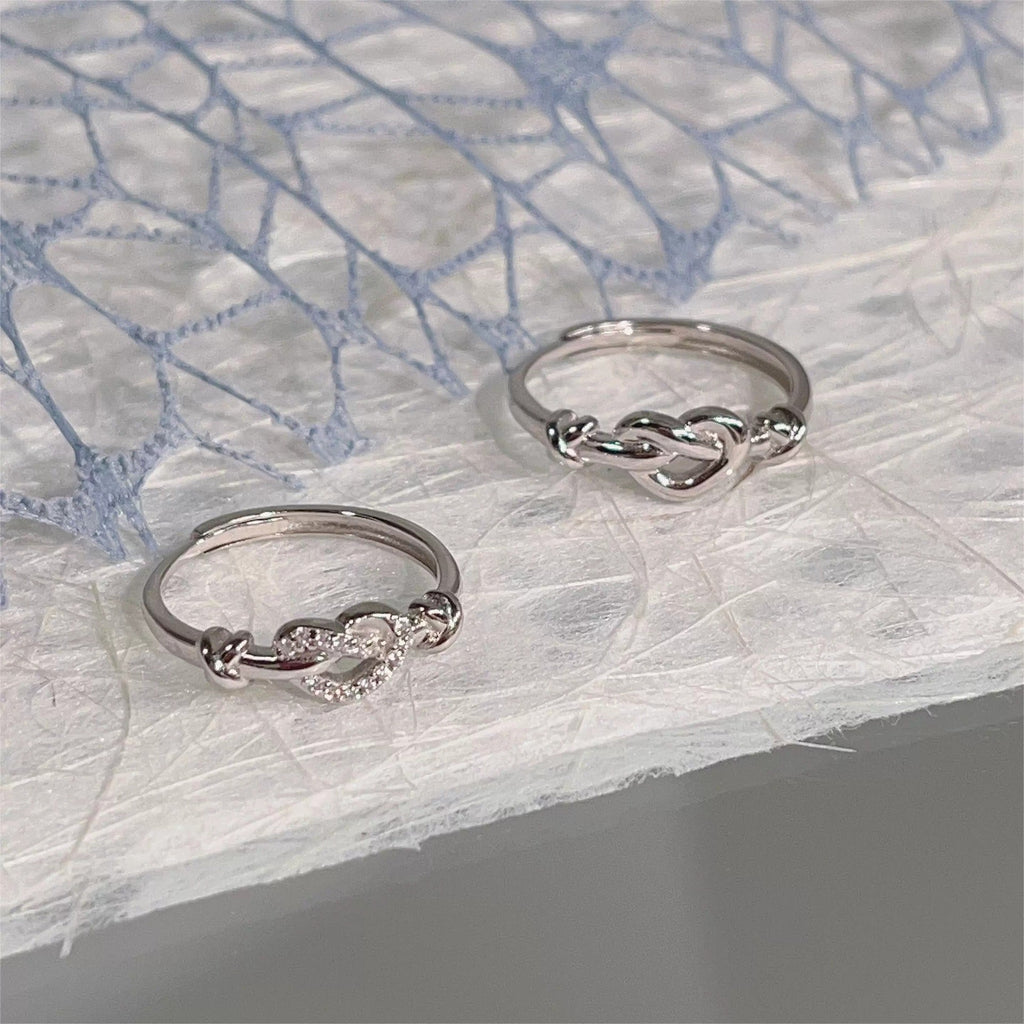 Love Heart Couple Rings For Men & Women, Simple Twin Knot Fashion Light Luxury Gift Vera Lux