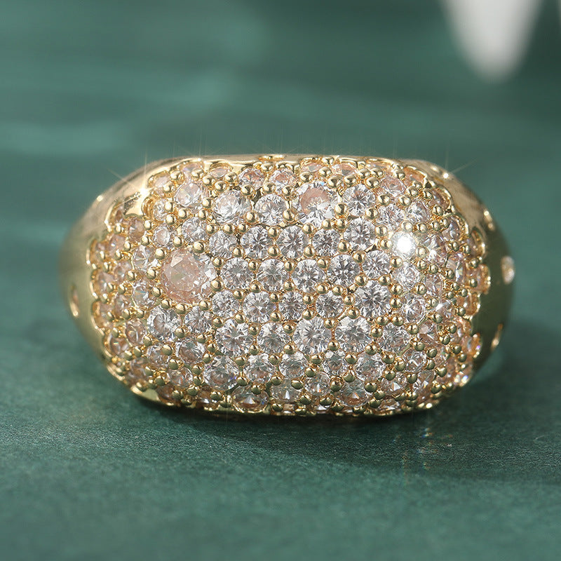 Synthetic Rainbow Zircon Ring Wedding Party Vera Lux