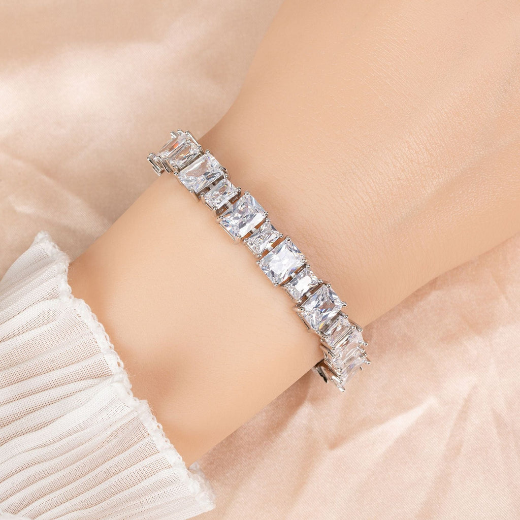 Enamel-Accented Square Micro-Pavé Zircon Bracelet Vera Lux