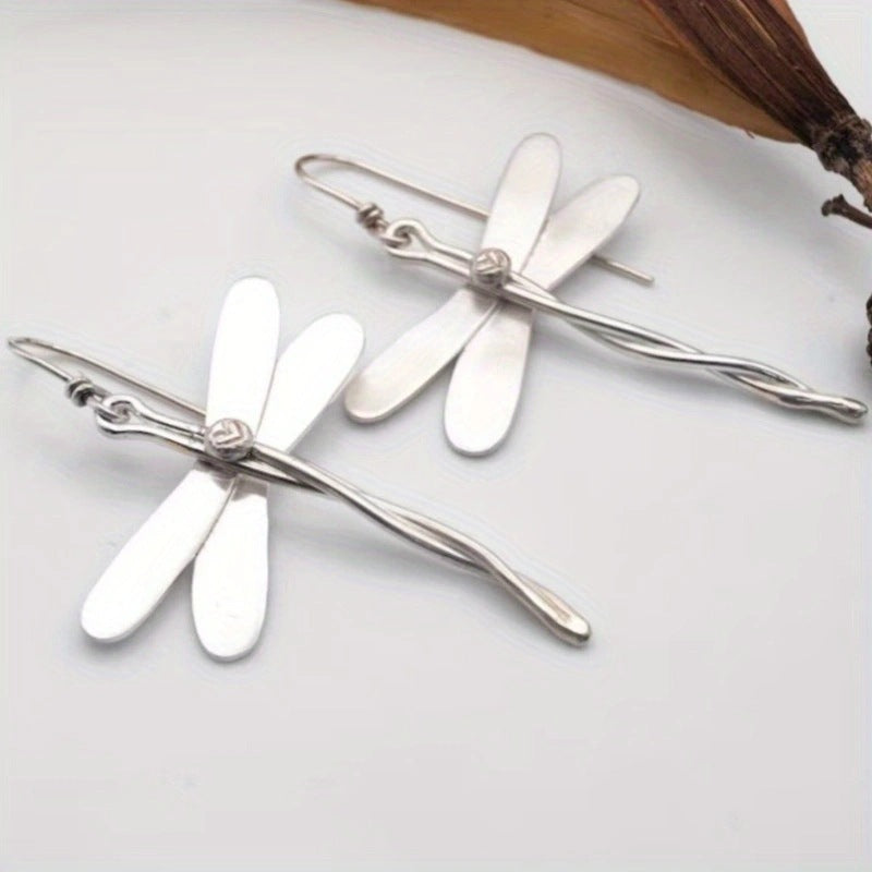 New Retro Handcrafted Copper Dragonfly Earrings Vera Lux