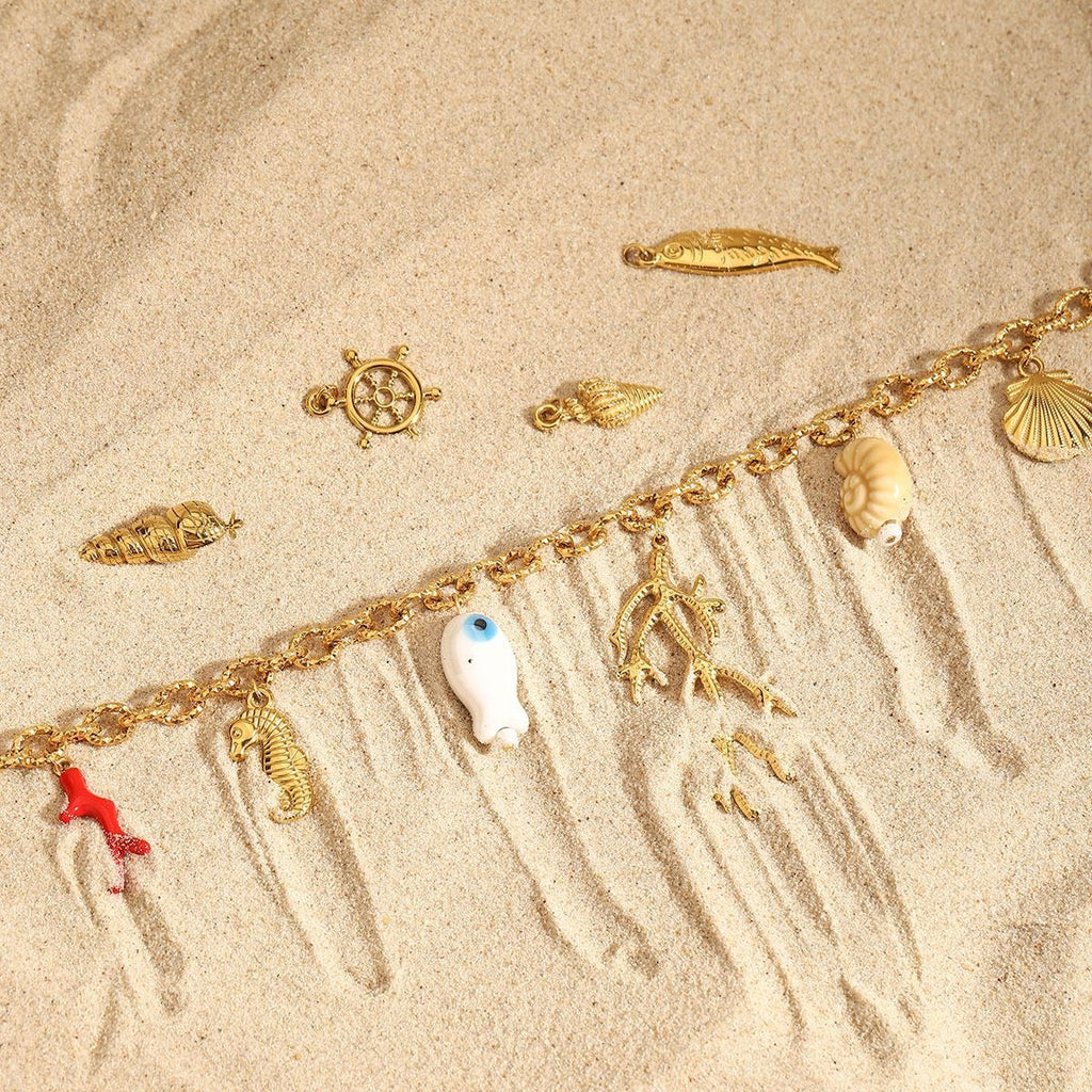 18K Gold Coral Shape Ocean Style Necklace Vera Lux