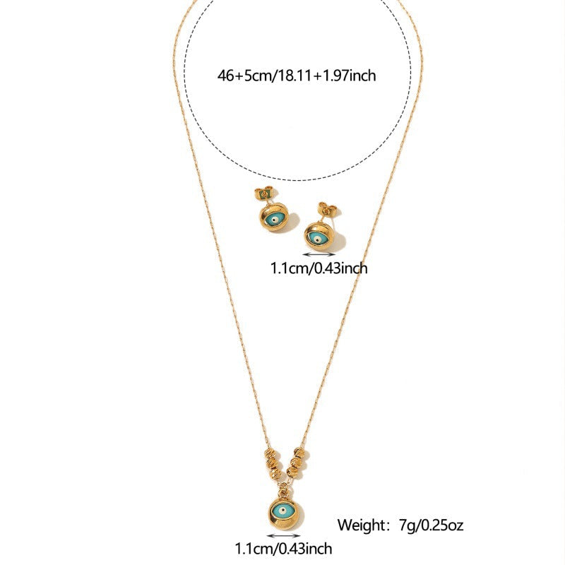 Turkish Evil Eye Pendant Jewelry Set Vera Lux