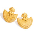 18K gold heart-shaped titanium steel stud earrings Vera Lux