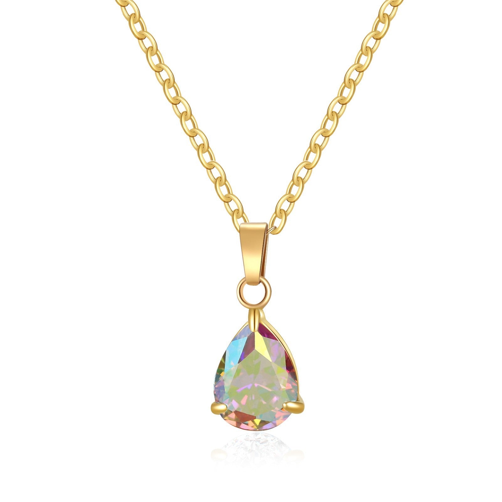 3A Water Drop Zircon Small Pendant Solitaire Pear-Shaped Zircon Womens Clavicle Chain Vera Lux