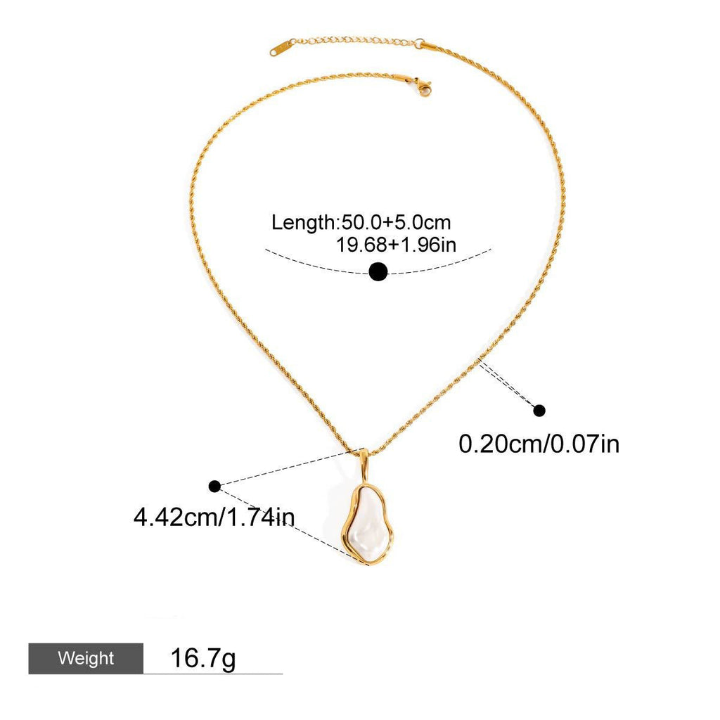18K gold inlaid irregular pearls exquisite design noble necklace Vera Lux