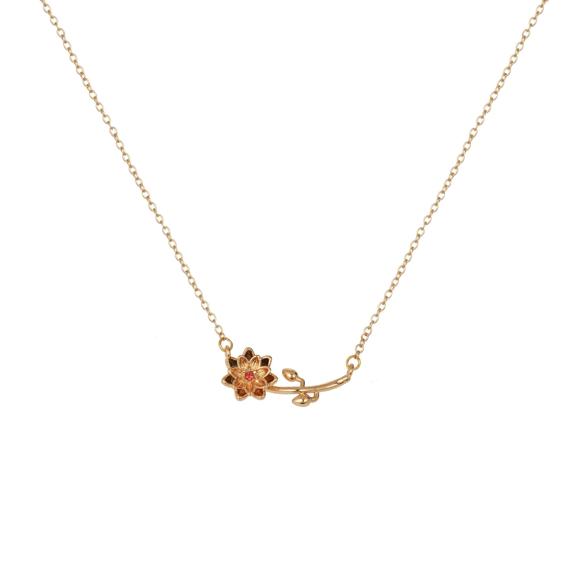 December Birth Flower 3D Pendant Necklace Vera Lux