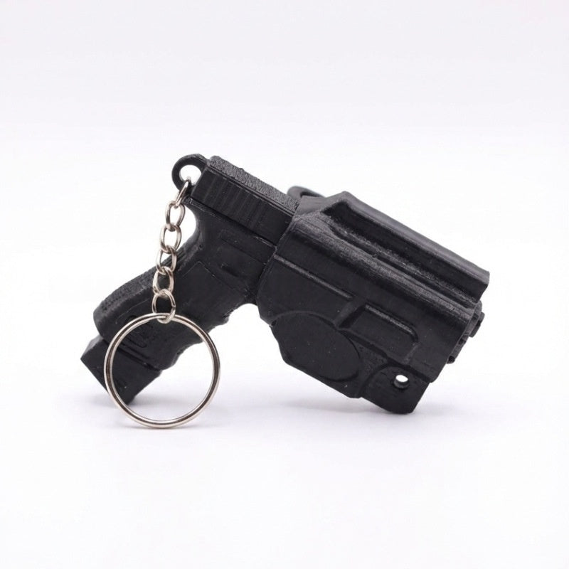 Pistol Keychain Modern Minimalist Style 3D Printed Vera Lux