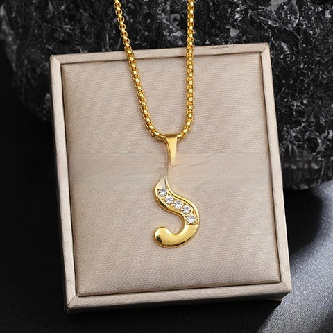 26 Diamond-Encrusted English Alphabet Necklaces Vera Lux