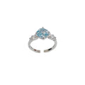Fashionable All-Match Rose Ice-Flower Cut Cubic Zirconia Open Ring Vera Lux