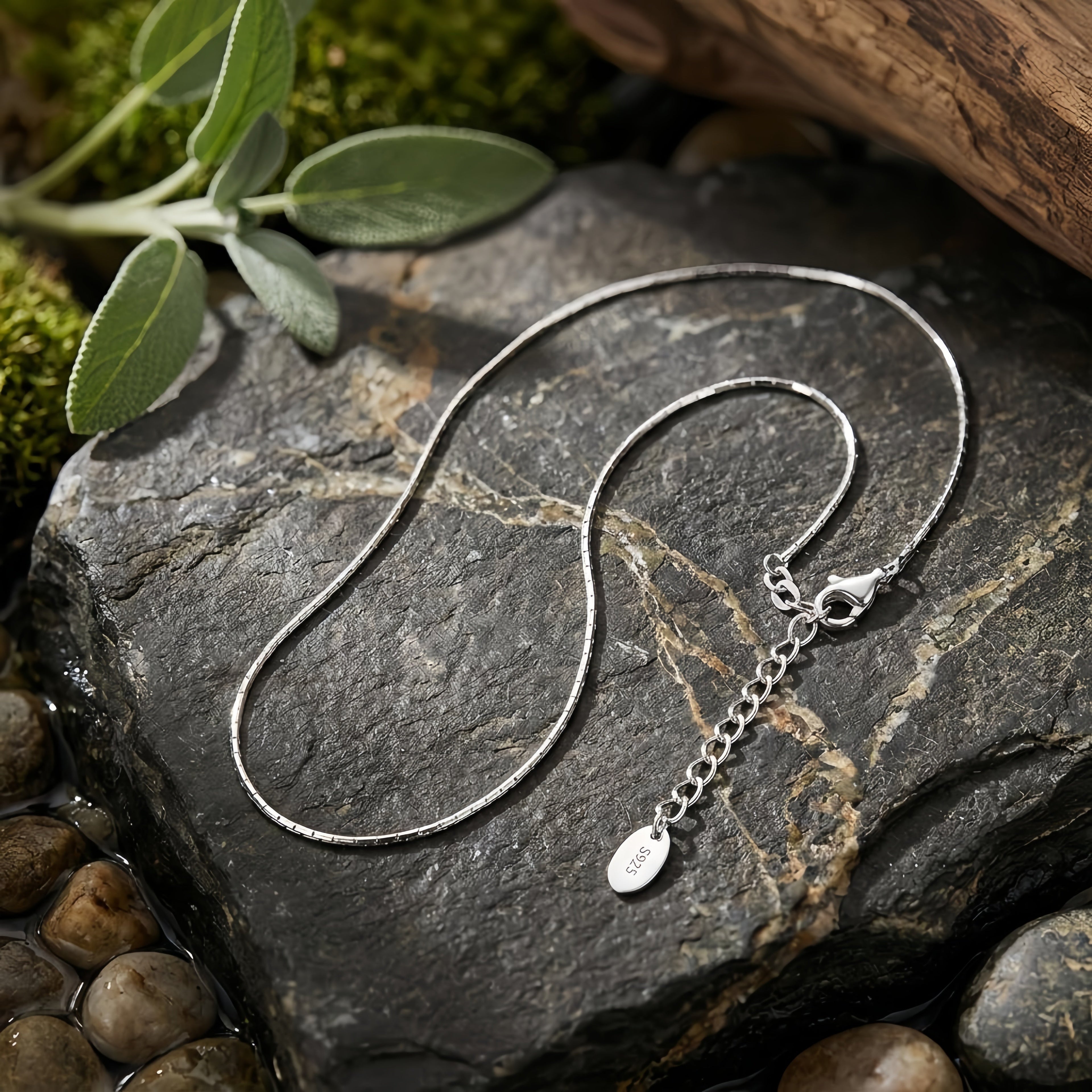 925 Sterling Silver Sterling  Chain Necklace with Adjustable Extender and S Charm Vera Lux