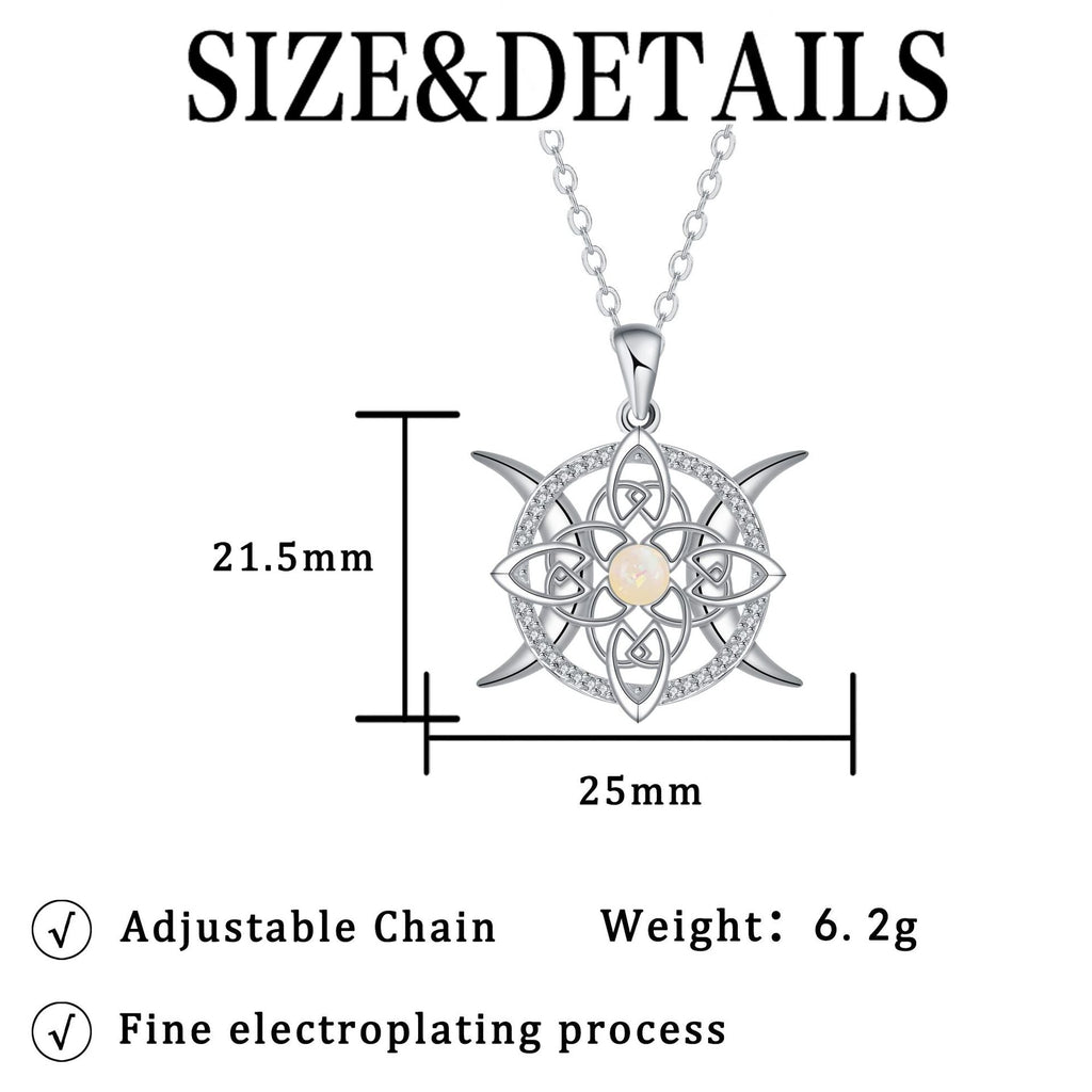 Opal-Encrusted Diamond Celtic Knot Necklace Vera Lux