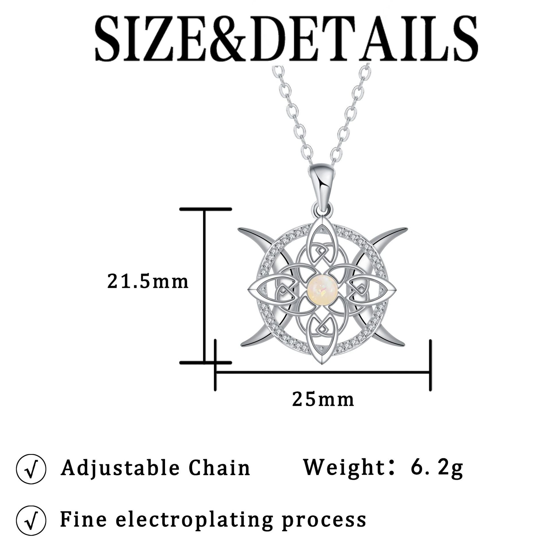 Opal-Encrusted Diamond Celtic Knot Necklace Vera Lux