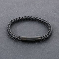 Fashion Double Sided Polished Thickened Cable Chain Titanium Steel Bracelet, Spring Clasp Minimalist Hip Hop Men Bracelet Vera Lux