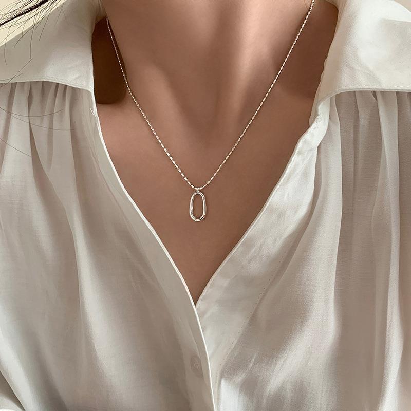 New Oval Figaro Chain S999 Sterling Silver Necklace For Women, Light Luxury High-End INS Trending Jewelry Vera Lux