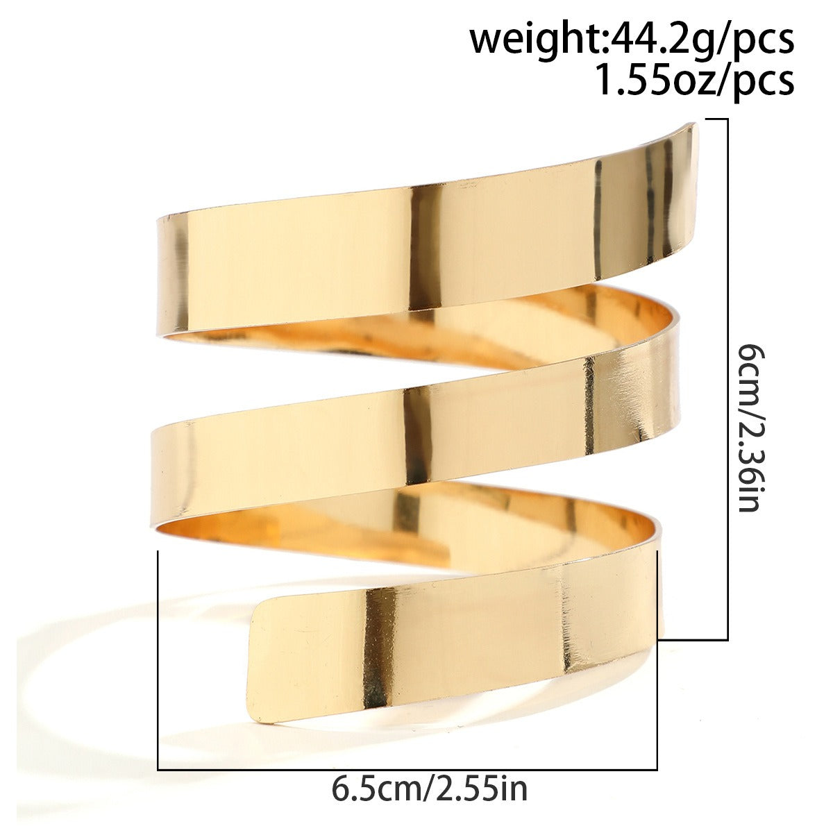 18k gold vintage bracelet wide-edge geometric punk style open bracelet Vera Lux