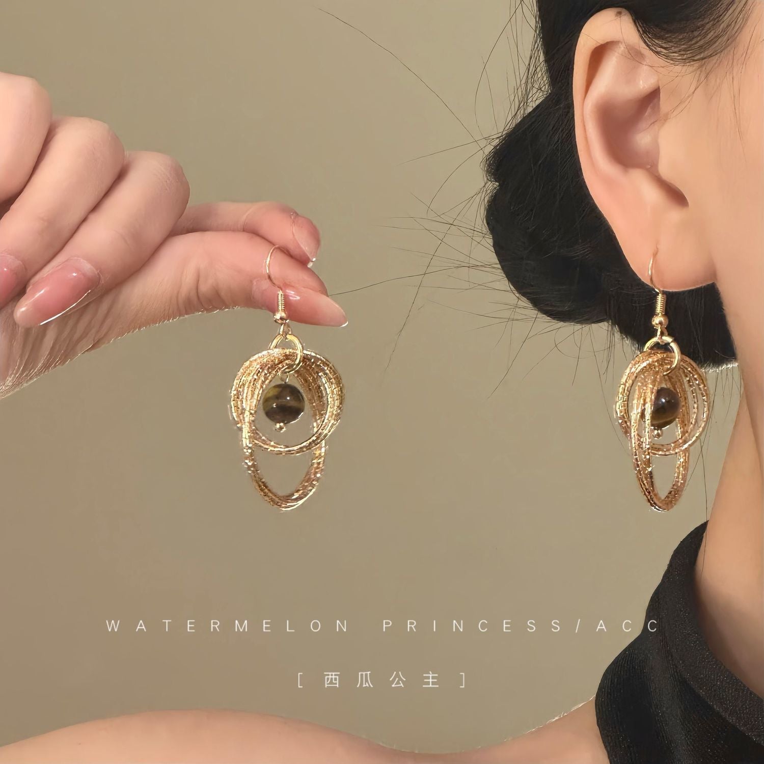 2026 Hot Sale Golden Tiger's Eye Earrings, Elegant & Unique Women's Jewelry Vera Lux