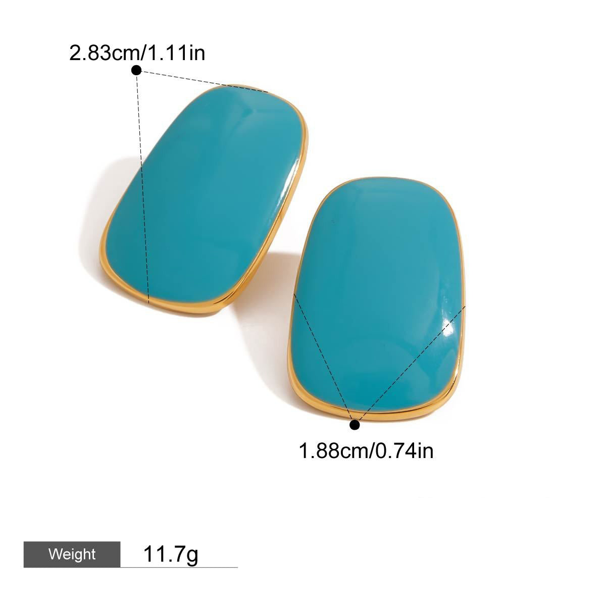 18K gold geometric oval/crescent-shaped earrings with simple and elegant design Vera Lux