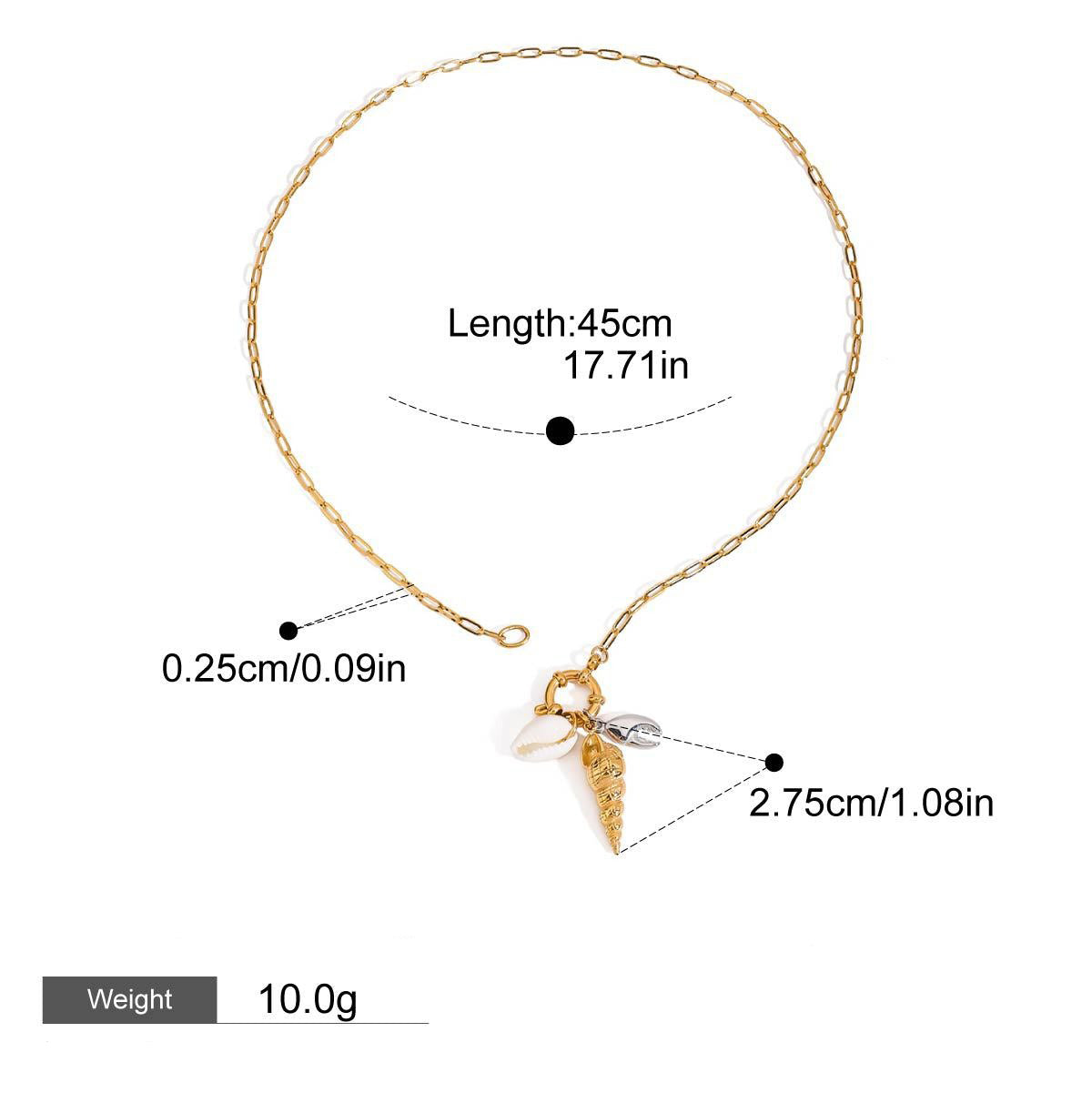 18K Gold Conch Shaped Fashion Necklace Vera Lux
