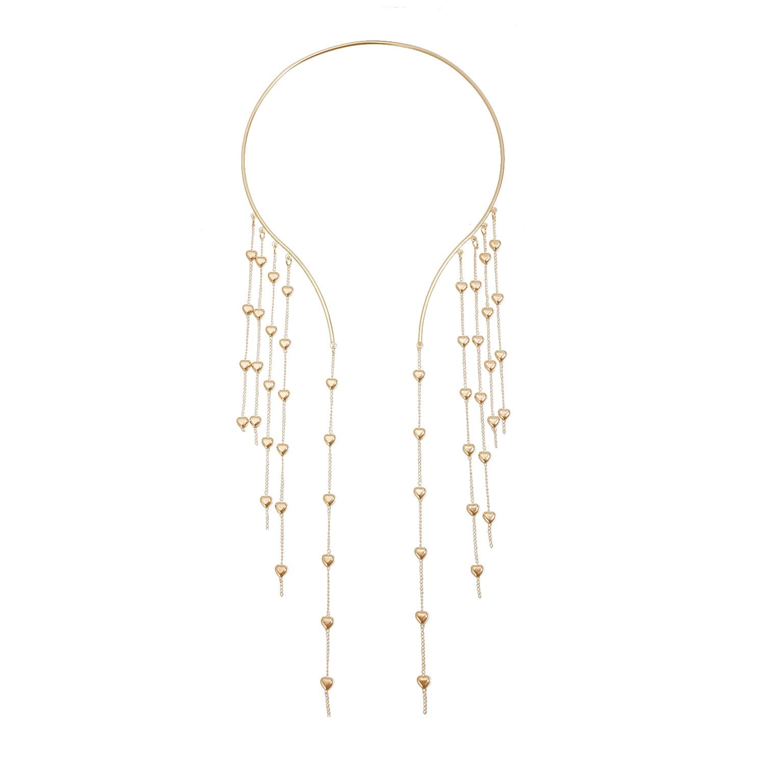 Draped Multi-Layer Heart Tassel Choker Vintage Futuristic Sexy Dress Neckpiece For Women Vera Lux