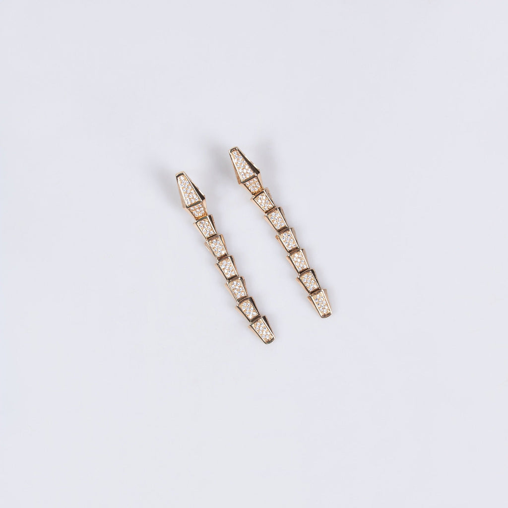 18K Gold Snake-Style Necklace and Earring Set Vera Lux
