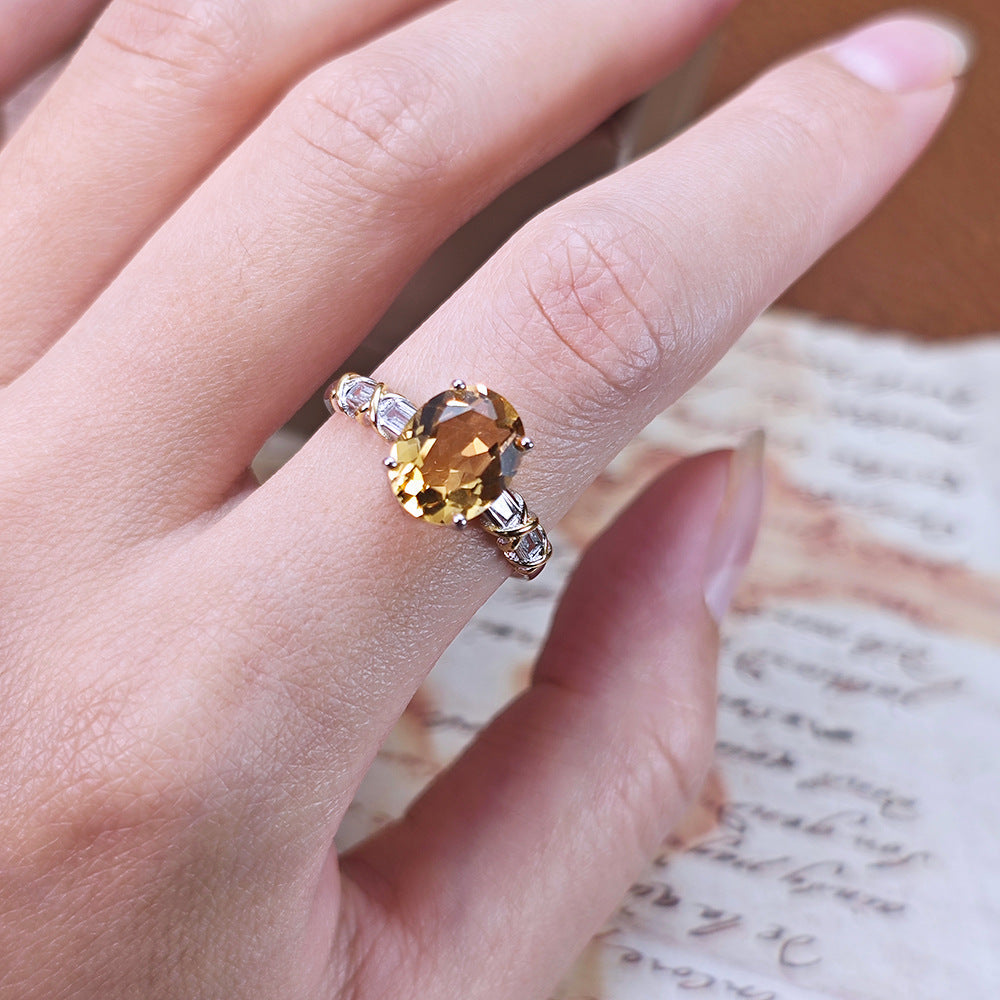 Versatile Open-Style Womens Natural Citrine Ring Vera Lux