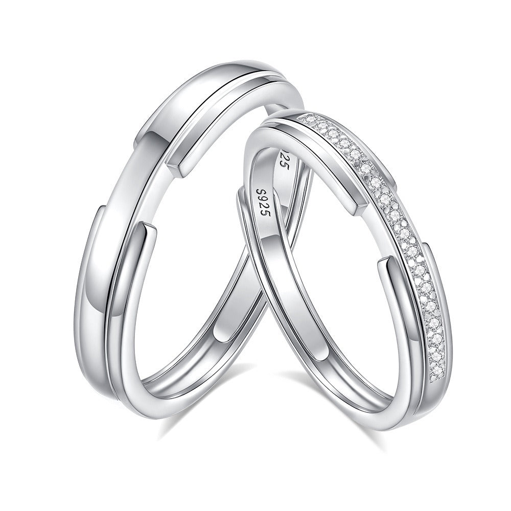 S925 silver diamond couple ring Vera Lux