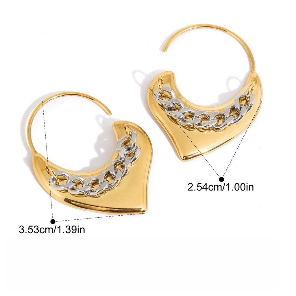 18K gold lightweight luxury heart-shaped earrings Vera Lux