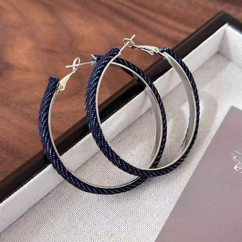 2026 Denim Hoop Earrings, European Style Bold Stage Jewelry Vera Lux