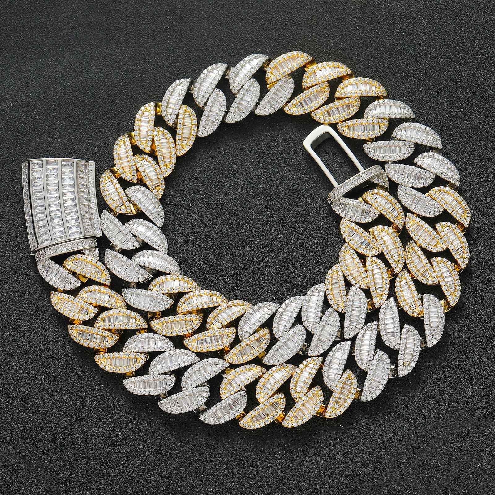 20mm Fully Diamond-Encrusted Square Zircon Cuban Chain Hip-Hop Necklace Vera Lux