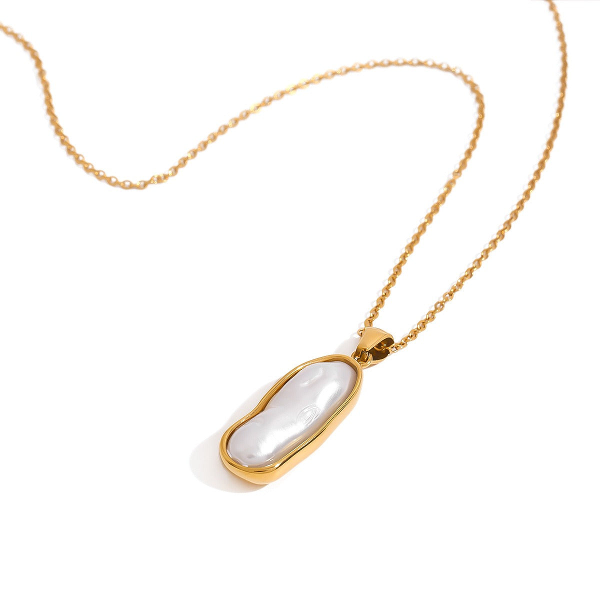 18K gold inlaid irregular pearl design light luxury noble pendant necklace Vera Lux
