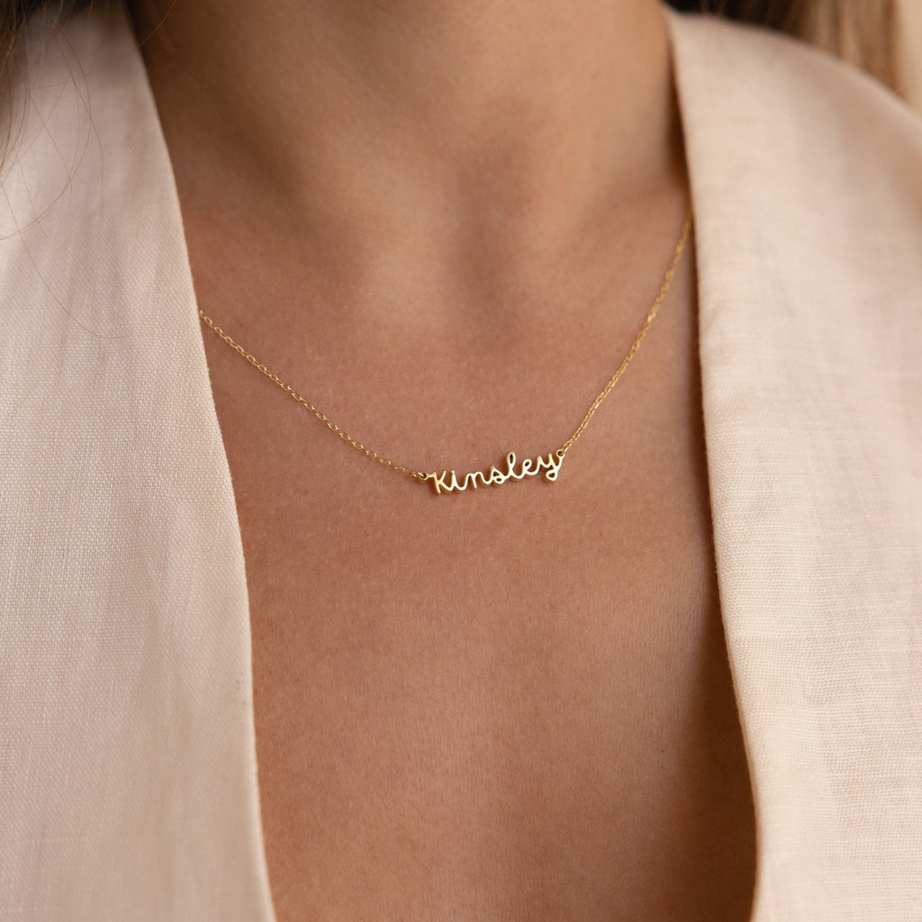 Custom Minimal Script Name Necklace Vera Lux