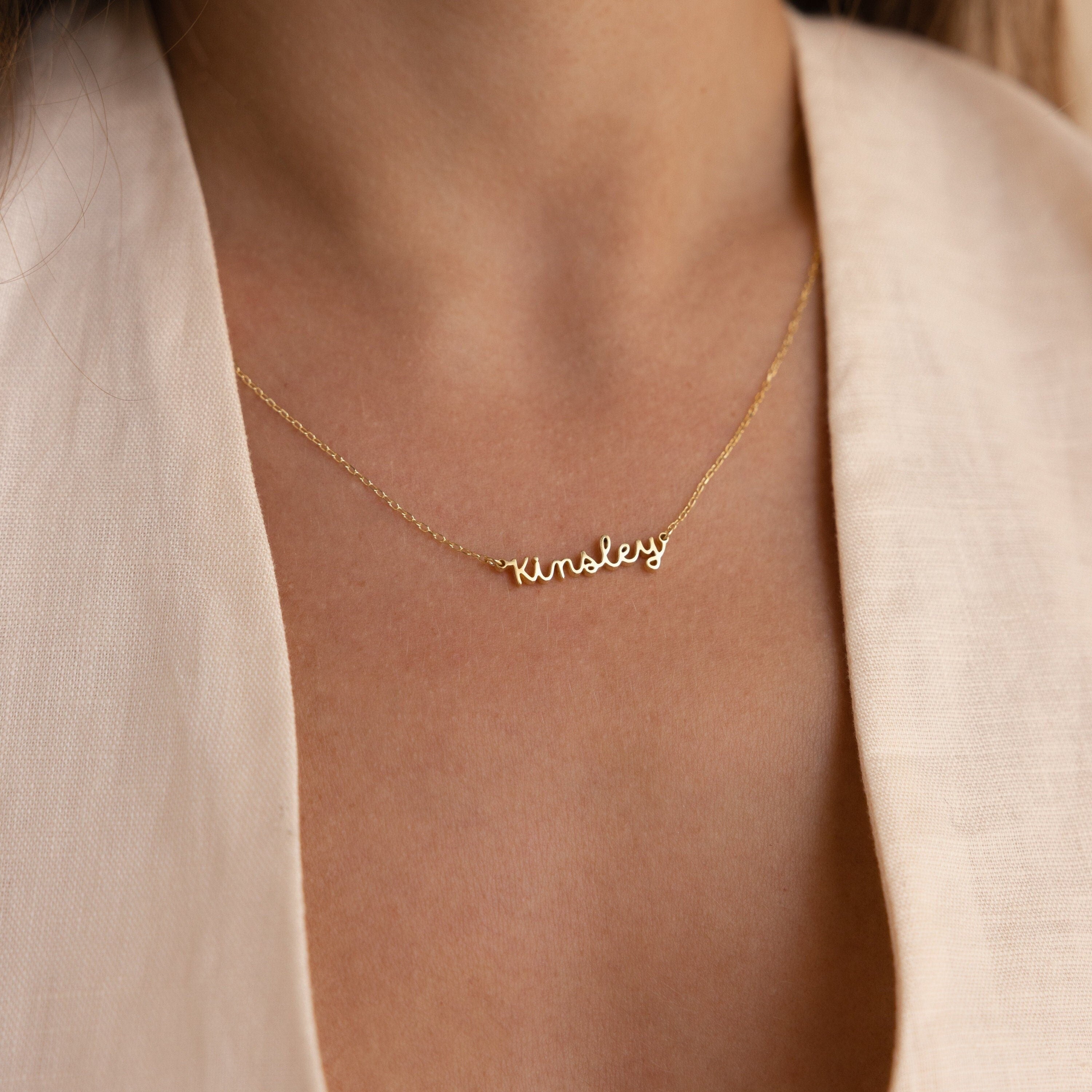 Custom Minimal Script Name Necklace Vera Lux