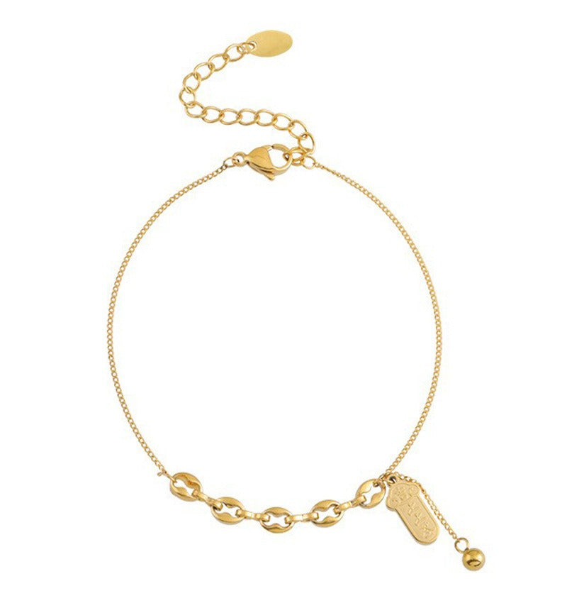 18k gold-plated titanium steel pendant anklet Vera Lux