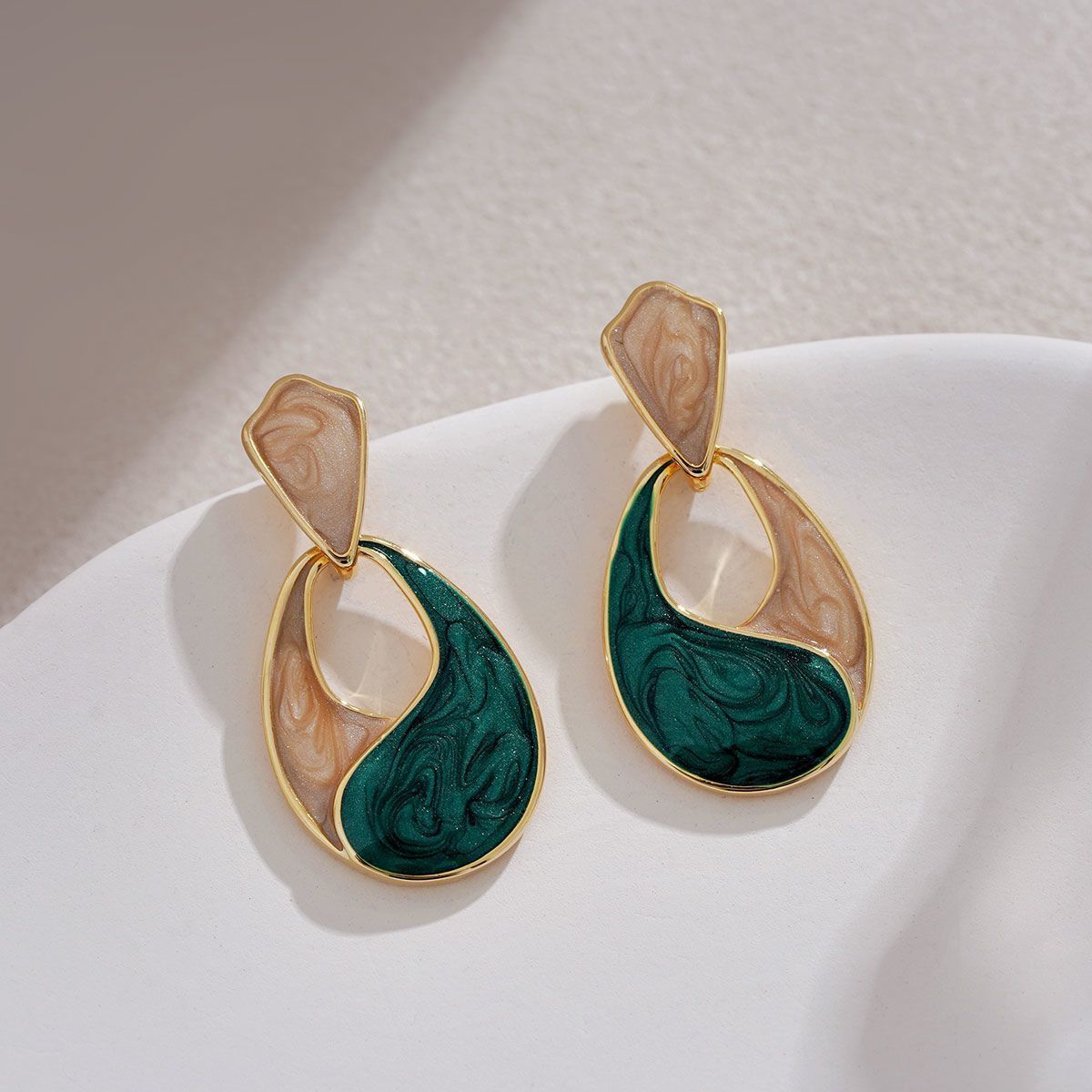 High-end Blue Water Drop Stud Earrings, Elegant French Hepburn Style Niche Jewelry Vera Lux