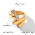 Colorfast Titanium Steel Stainless Steel Zircon Ring Vera Lux