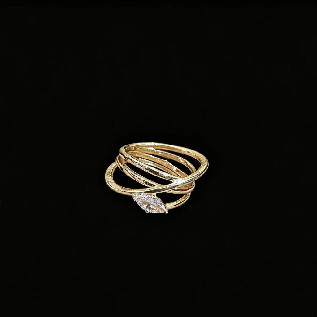 Womens Accessory Large Water-drop-shaped Sparkling Zircon Ring Vera Lux