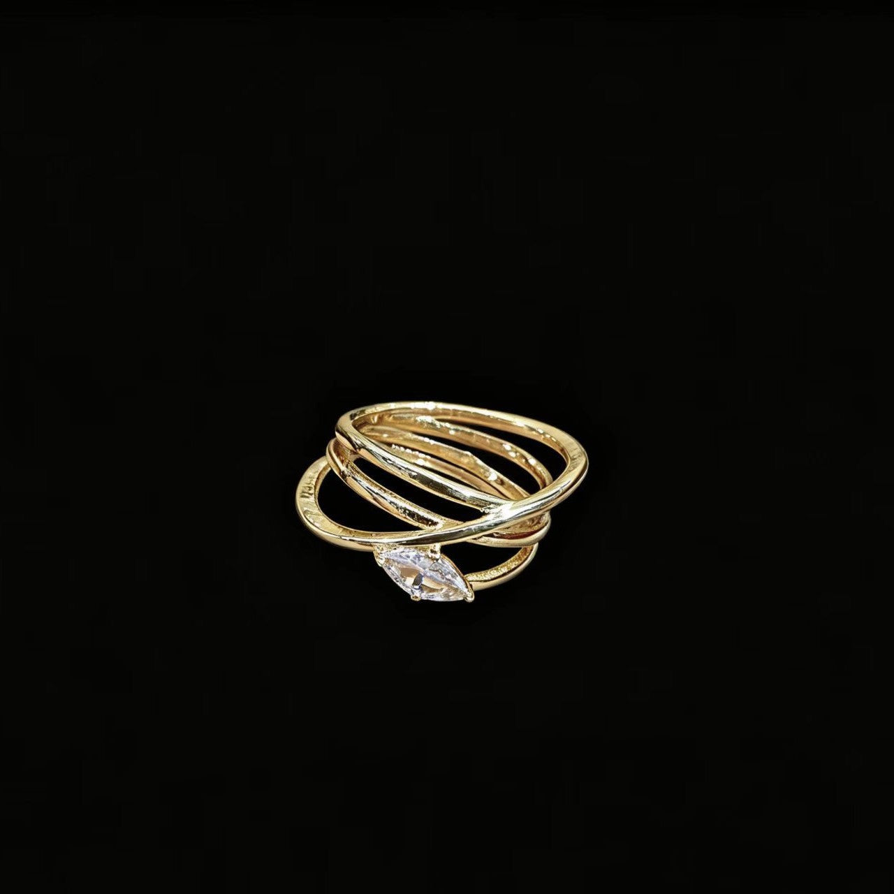 Womens Accessory Large Water-drop-shaped Sparkling Zircon Ring Vera Lux