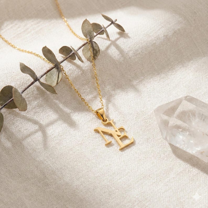 Custom interwoven double letter necklace Vera Lux