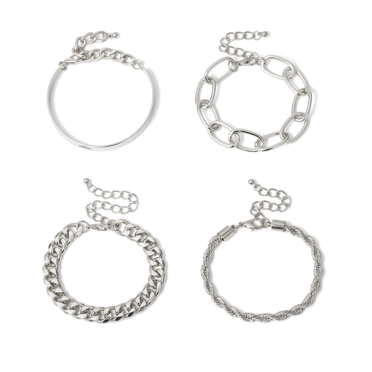 Smooth C-shaped mixed twist O-shaped bracelet Vera Lux