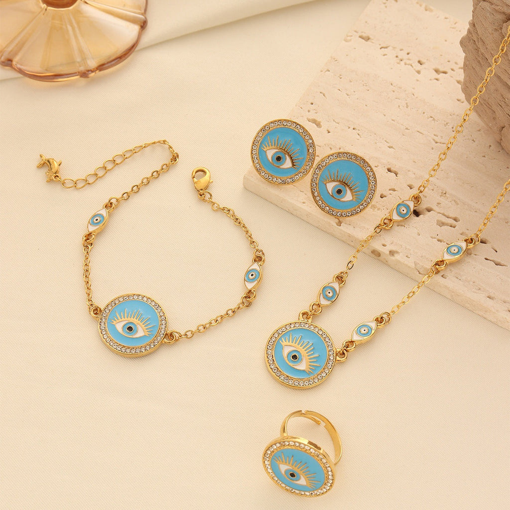 Bohemian Evil Eye Necklace, Bracelet and Earring Set Vera Lux