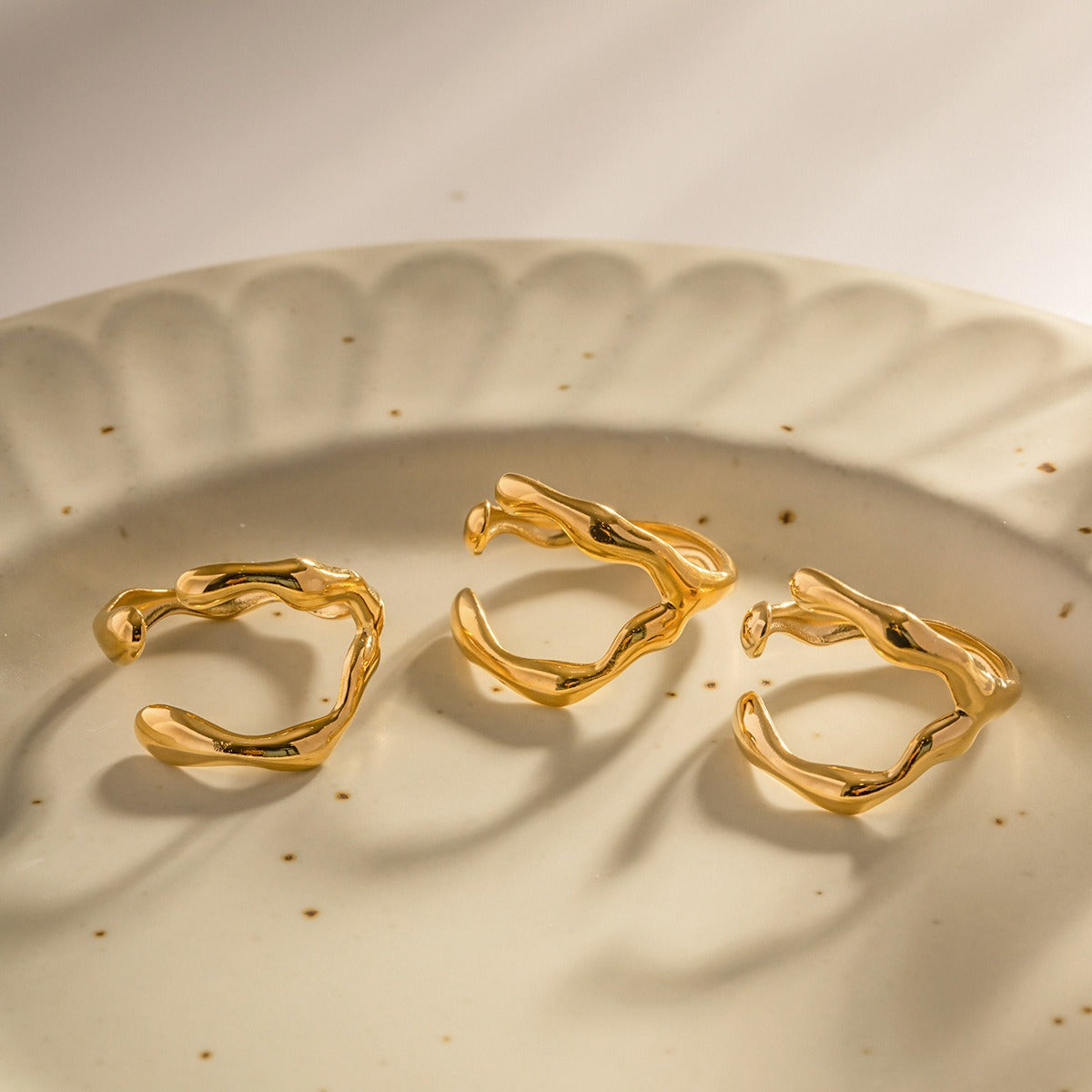 18K gold titanium steel open ring Vera Lux