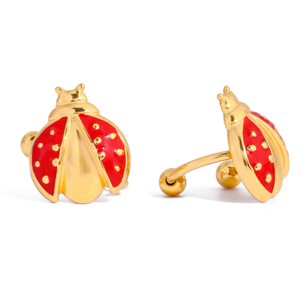 Ladybug Stainless Steel Ear Cuff Earrings Vera Lux