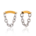 18K gold and S925 silver two-tone tassel ear cuff earring Vera Lux