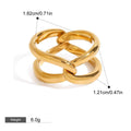 18K gold double-ring cross design simple and elegant ring Vera Lux