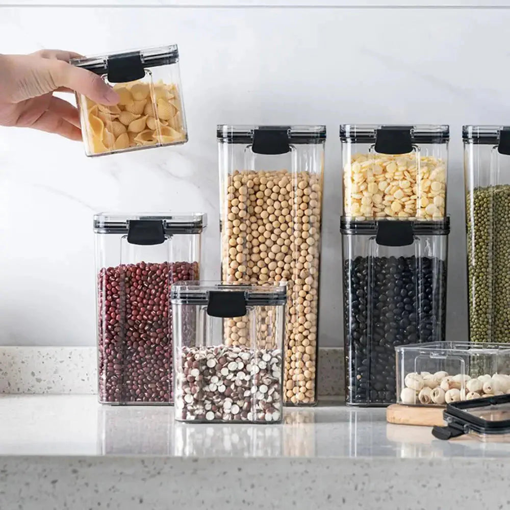 Multipurpose Food Storage Containers Set - Clear Jars with Lids for Cereal, Candy, and Dry Goods My Store